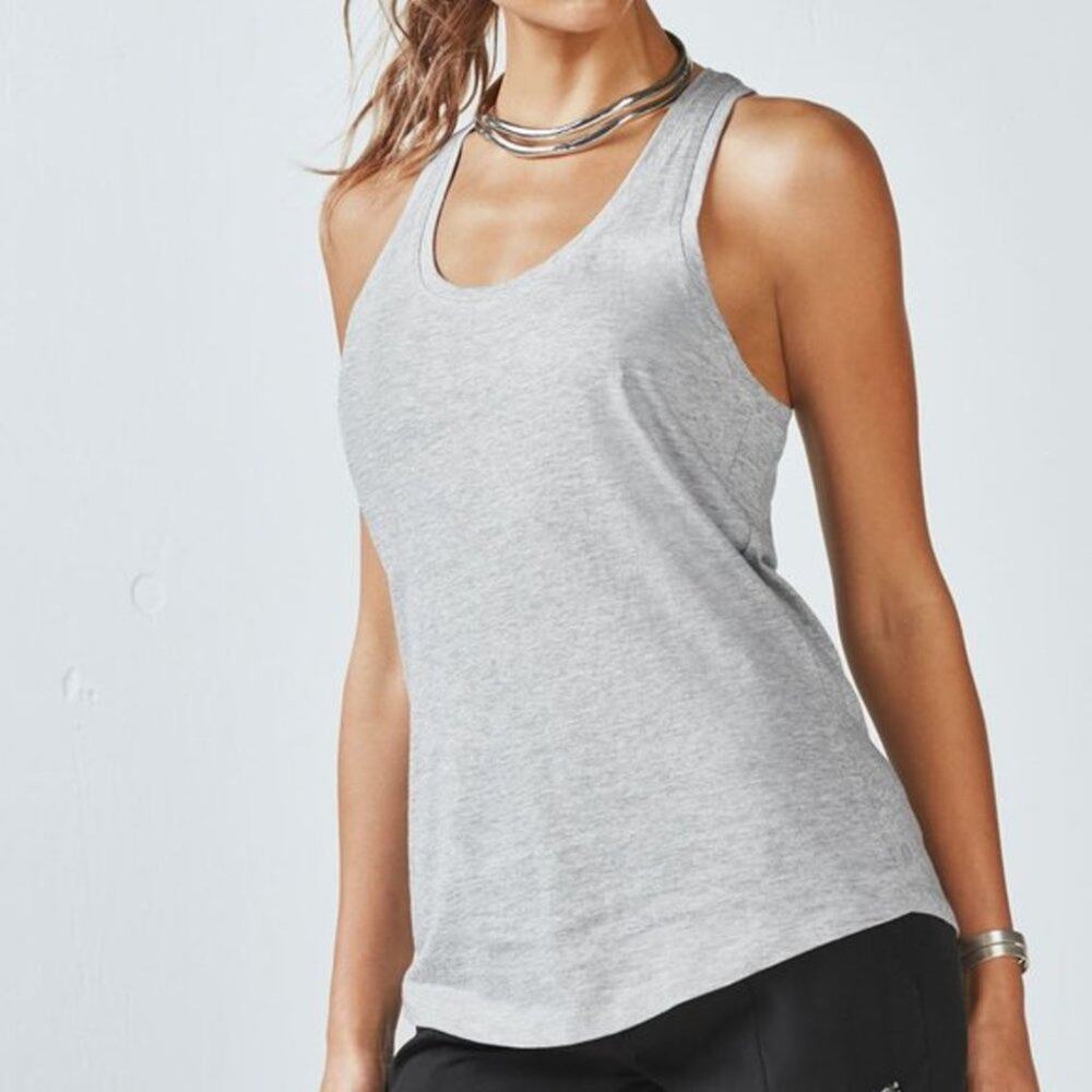 Fabletics Adventura Racerback Tank Heather Grey Size Small
